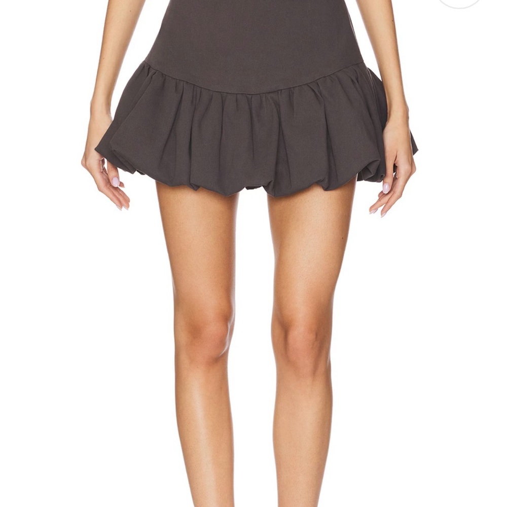 Line & Dot Black Mini Bubble Skirt